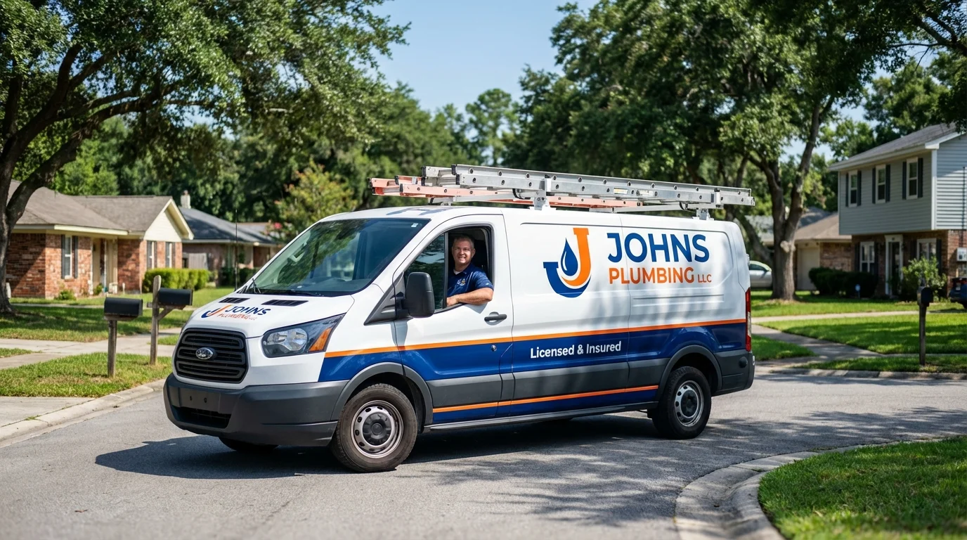 Johns Plumbing LLC service van in Gary, IN