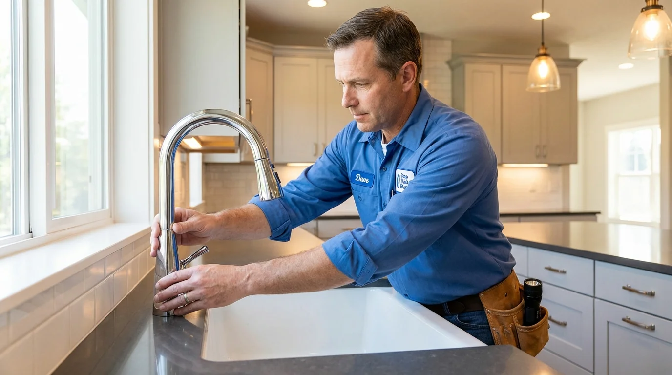 Kitchen faucet installation by Johns Plumbing LLC in Gary