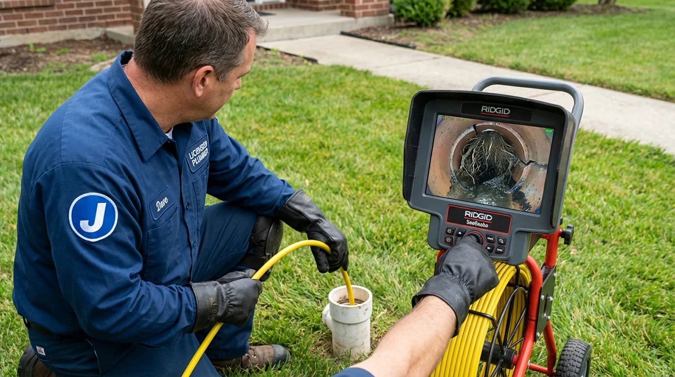 Sewer camera inspection being performed by Johns Plumbing LLC in Gary